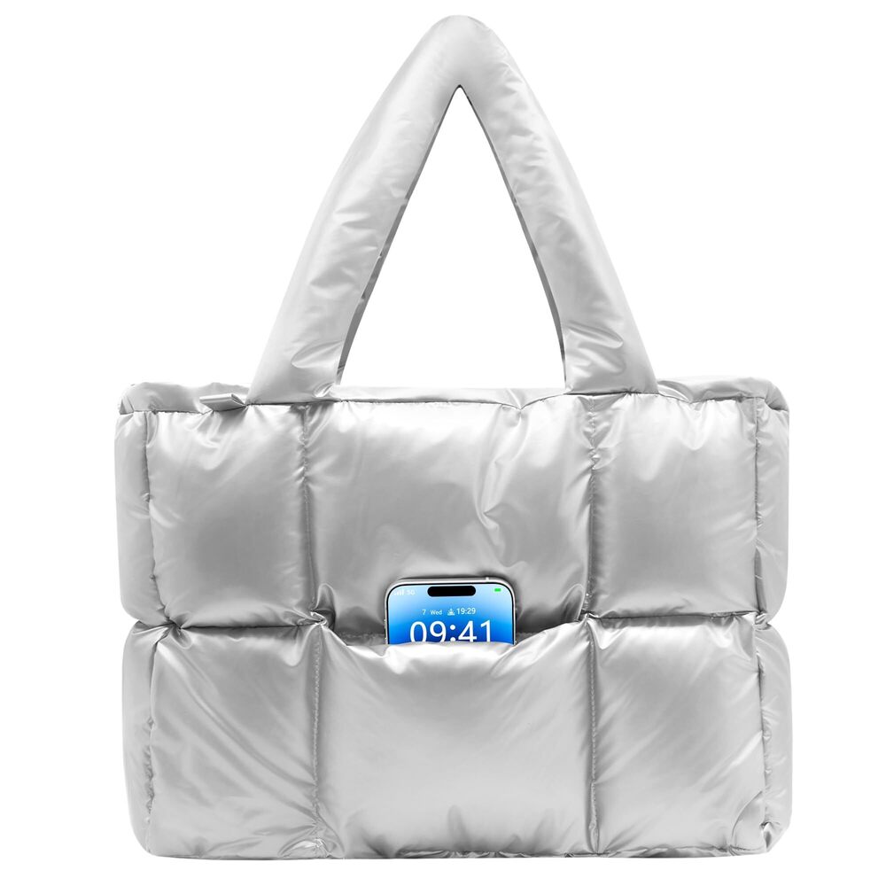 6691 Puffer Tote Bag , Lightweight Quilted Puffy Shoulder Handbag